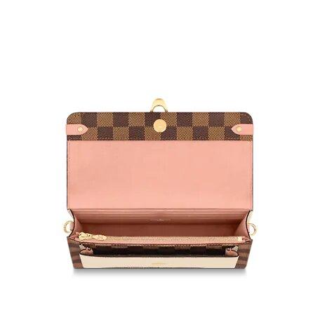 LV VAVIN CHAIN WALLET Crème Beige / Vénus Pink