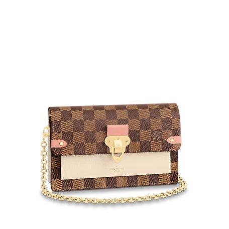 LV VAVIN CHAIN WALLET Crème Beige / Vénus Pink